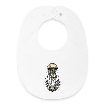 Tiefe See Jellyfish & Korallenkunst - Baby Organic Lätzchen - Weiß - Vorne