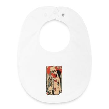 Love skull at sunset - Baby Organic Bib - white - Front