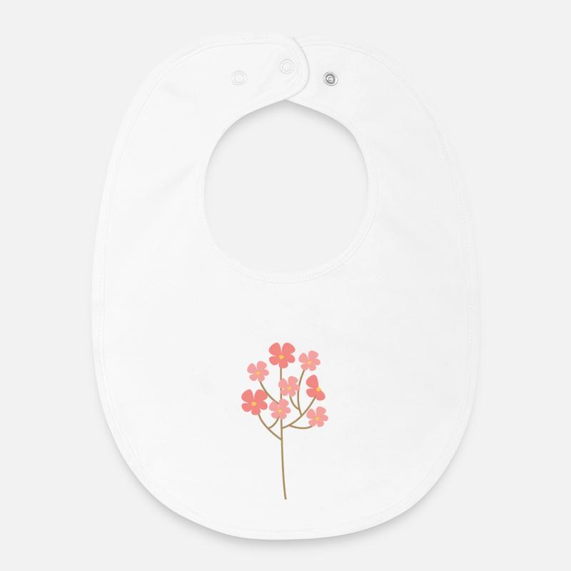 Fleur - Bavoir bébé bio - blanc