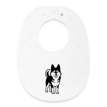 Husky Dog - Baby Organic Bib - white - Front