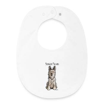 Lustiger Berger Picard -.Hund - Dog - Comic - Baby Organic Lätzchen - Weiß - Vorne