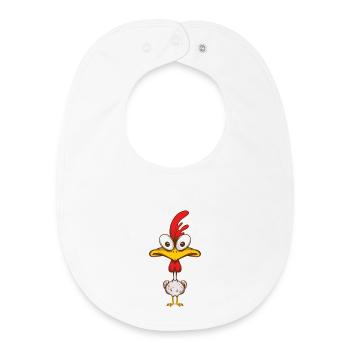 Expressive cartoon with big eyes - Baby Organic Bib - white - Front