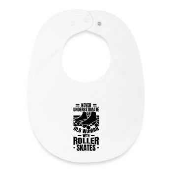 Roller Skater Grandma - Baby Organic Bib - white - Front