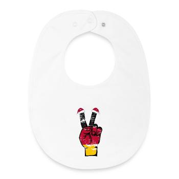 Germany Flag Christmas Peace Symbol used - Baby Organic Bib - white - Front