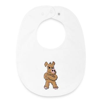 Schweinehund stehend - Baby Organic Lätzchen - Weiß - Vorne