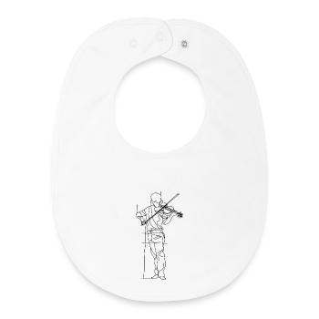 Croquis de violoniste - Bavoir bébé bio - blanc - Devant