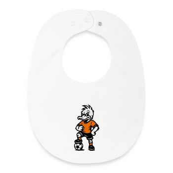Retro Duck Soccer Hero - Baby Organic Bib - white - Front