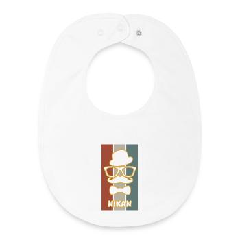 First name Nikan - Baby Organic Bib - white - Front