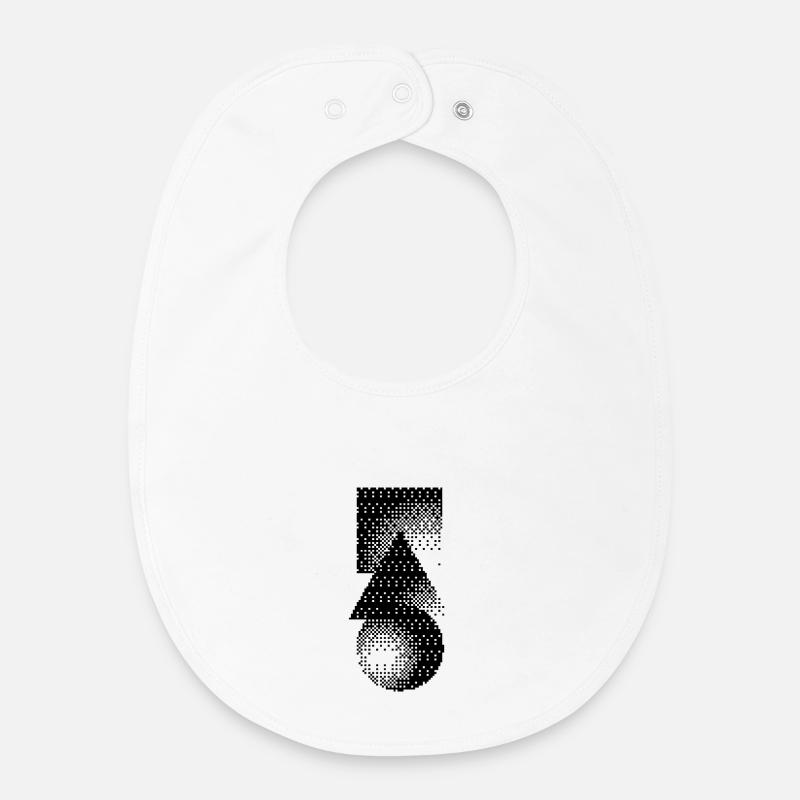 formes géométriques - Bavoir bébé bio - blanc