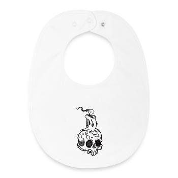 Crâne et Bougie - Bavoir bébé bio - blanc - Devant