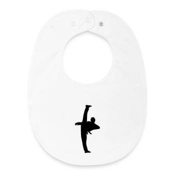 High Kick von Taekwondo oder Karate Schattenfigur - Baby Organic Lätzchen - Weiß - Vorne