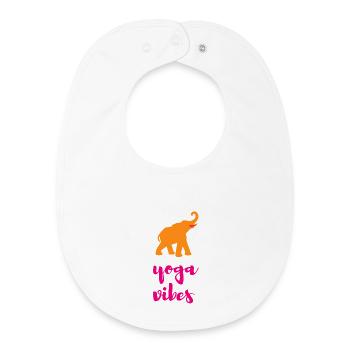 Yoga Vibes Elephant Meditation Quotes India - Baby Organic Bib - white - Front