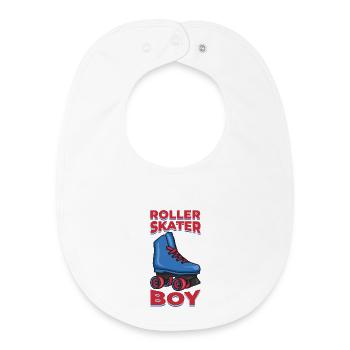 Roller Skates Boy - Baby Organic Bib - white - Front