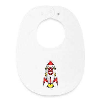 Rocket 8 years - Baby Organic Bib - white - Front