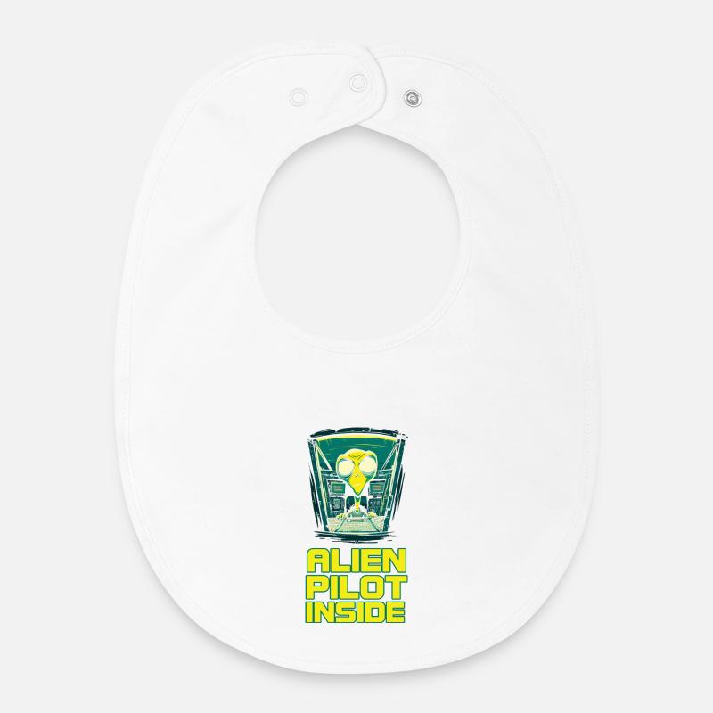 Alien on Board - Baby Organic Bib - white