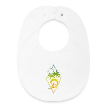 Surf & Sun – Palmen, Wellen & Sommer Vibes Design - Baby Organic Lätzchen - Weiß - Vorne