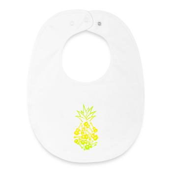 Hawaiian Ukulele Uke Pineapple - Baby Organic Lätzchen - Weiß - Vorne