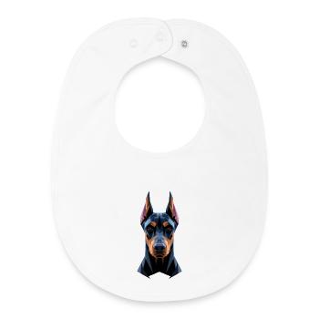 Doberman Motif Chien de Garde Fiers Dobermans - Bavoir bébé bio - blanc - Devant