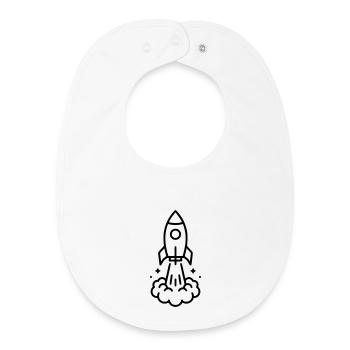 Icône spatiale de lancement de fusée - Bavoir bébé bio - blanc - Devant