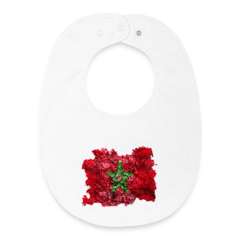 Maroc Drapeau Vintage - Bavoir bébé bio - blanc - Devant