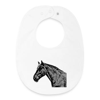 Tête de cheval cheval club d'équitation Dresurpferd - Bavoir bébé bio - blanc - Devant