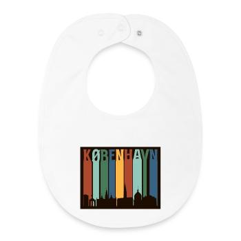 Copenhagen Color Block Skyline - Baby Organic Bib - white - Front