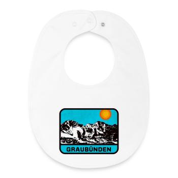 Graubünden Panorama Sonnenrand - Baby Organic Lätzchen - Weiß - Vorne