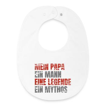 Papa Legende Mythos Grunge - Baby Organic Lätzchen - Weiß - Vorne
