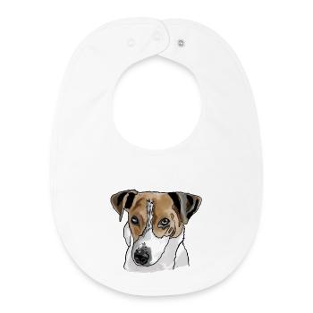 Jack Russel Terrier - Bavoir bébé bio - blanc - Devant