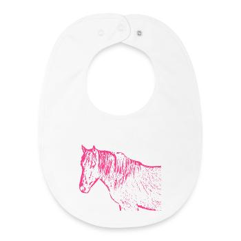 Pferd rosa pink - Baby Organic Lätzchen - Weiß - Vorne