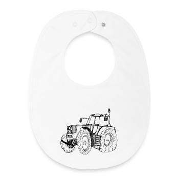 Tracteur - Bavoir bébé bio - blanc - Devant