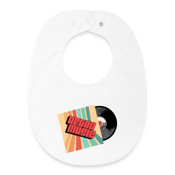 Rétro music - Bavoir bébé bio - blanc - Devant