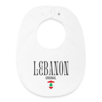 Lebanese pride, minimalist sleek design - Baby Organic Bib - white - Front