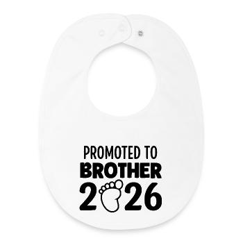 Promoted To Brother 2026 - Baby Organic Bib - white - Front