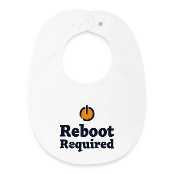 REBOOT REQUIRED Neustart Erforderlich - Baby Organic Lätzchen - Weiß - Vorne