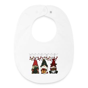 Noël des gnomes - Bavoir bébé bio - blanc - Devant