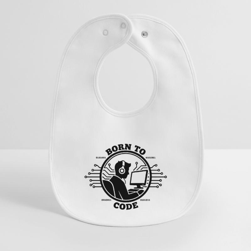 Coder Born to Code Programmer Baby Organic Bib