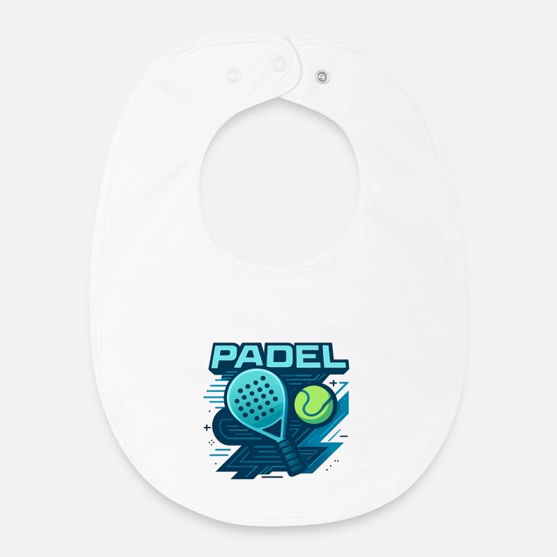 Padel Logo Racket Ball Dynamics - Baby Organic Bib - white