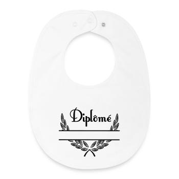 Diplôme in Laurel Wreath with Namespace - Baby Organic Bib - white - Front