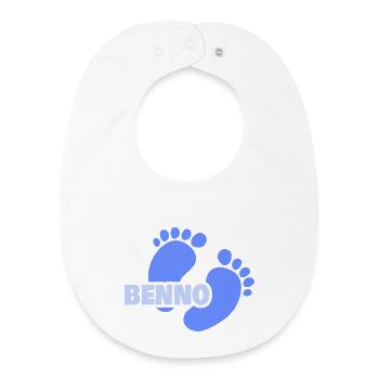 Naissance de Benno - Bavoir bébé bio - blanc - Devant