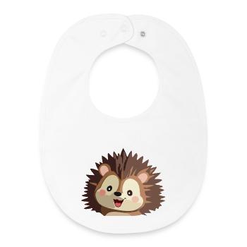 Kuscheliger Igelgrafik - Baby Organic Lätzchen - Weiß - Vorne