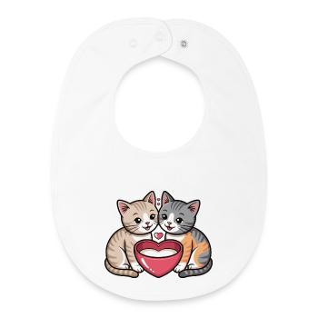 Unité de cœur de chat - Bavoir bébé bio - blanc - Devant