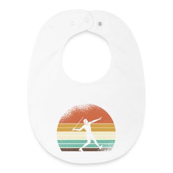Retro Sonnenuntergang Skisport Silhouette - Baby Organic Lätzchen - Weiß - Vorne