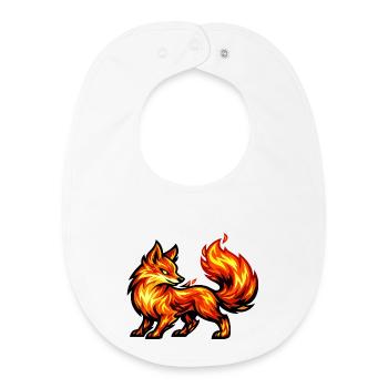 Fire Fox – Animal of Flames - Baby Organic Bib - white - Front