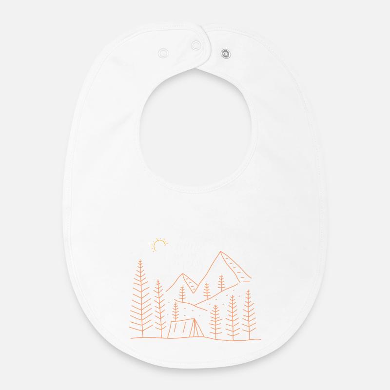 Aventure de camping solitaire - Bavoir bébé bio - blanc