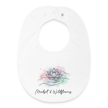Mentalité Fleurs sauvages Fleurs Bohèmes Nature Dicton - Bavoir bébé bio - blanc - Devant