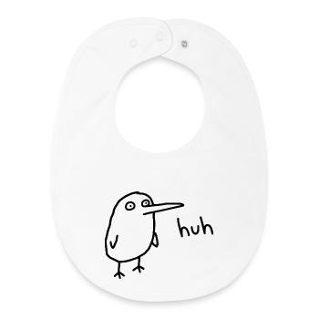 Huh, lustiger verwirrter Derpy-Vogel - Baby Organic Lätzchen - Weiß - Vorne