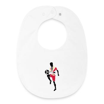 Joueur de foot avec ballon de foot - Bavoir bébé bio - blanc - Devant