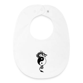 Dragon chinois yin yang - Bavoir bébé bio - blanc - Devant