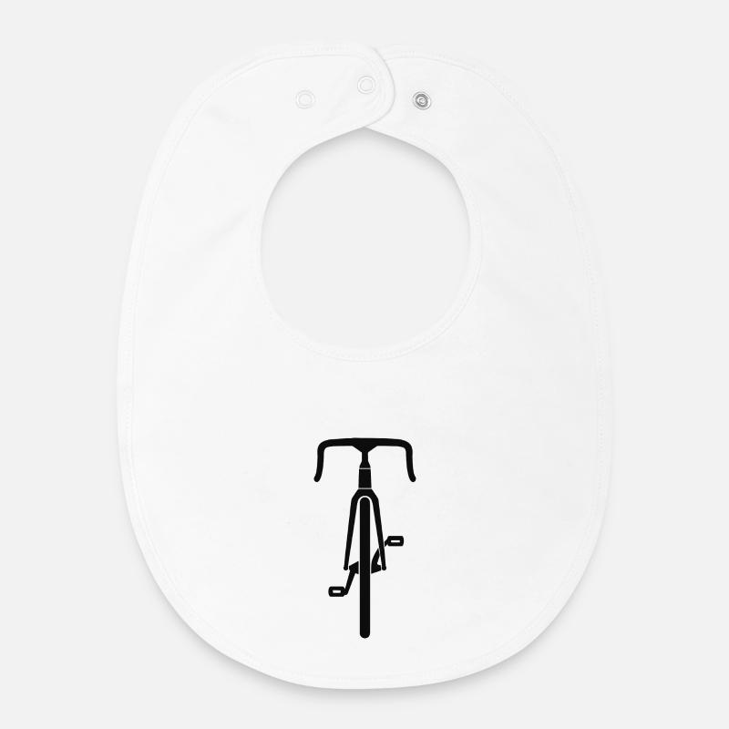 Rennrad Silhouette Frontansicht schwarz - Baby Organic Lätzchen - Weiß